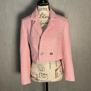 Zara Pink Tweed Blazer Size Medium